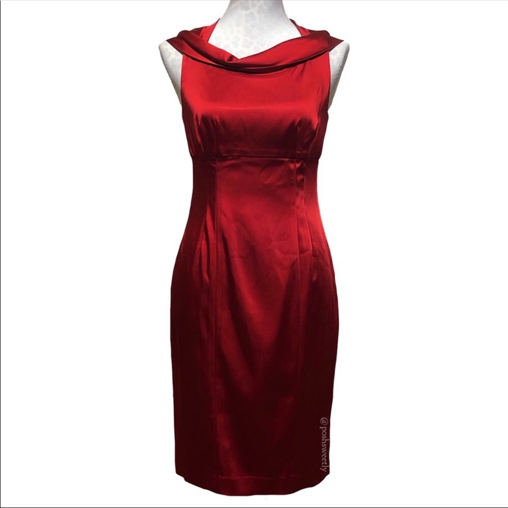 Calvin Klein Classy Red Silky Dress - Picture 1 of 2